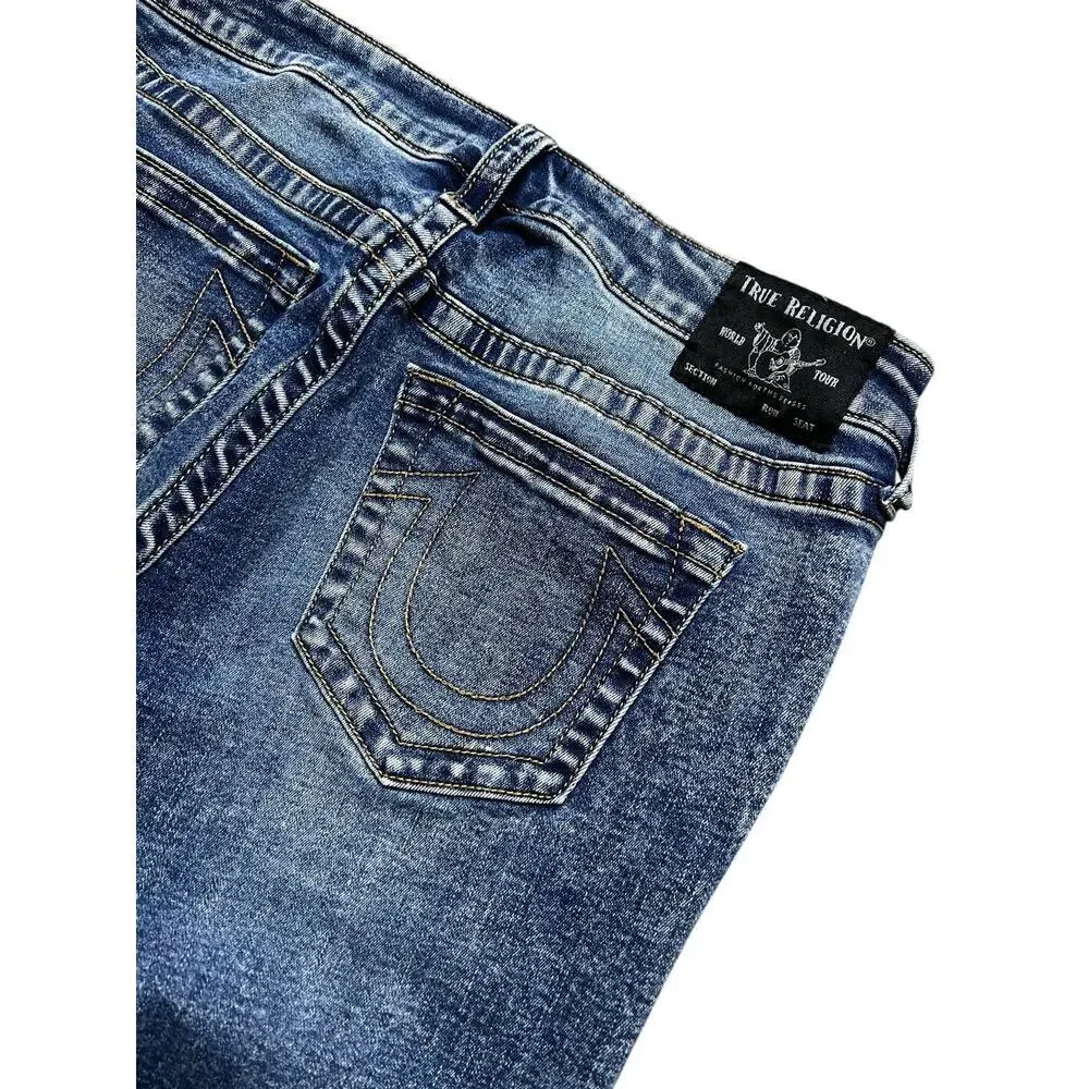 True Religion Riley Knee Length Denim Jean Shorts unisex Size 31 Y2K Boho casual